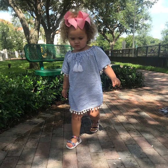 Mommy and me off the shoulder seersucker dress - Picture 2 of 2